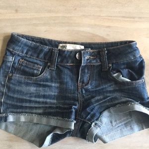 RSQ dark wash low rise shorts